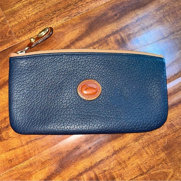 Dooney & Bourke Bags Vintage Dooney Bourke Navy Blue Leather Wallet Cosmetic Case Bag Poshmark